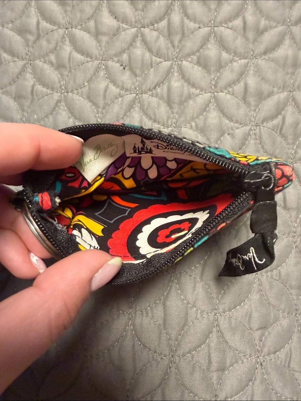 Vera Bradley x Disney Mickey Mouse Floral Colorful ID Case Wallet Keyring - Picture 8 of 8